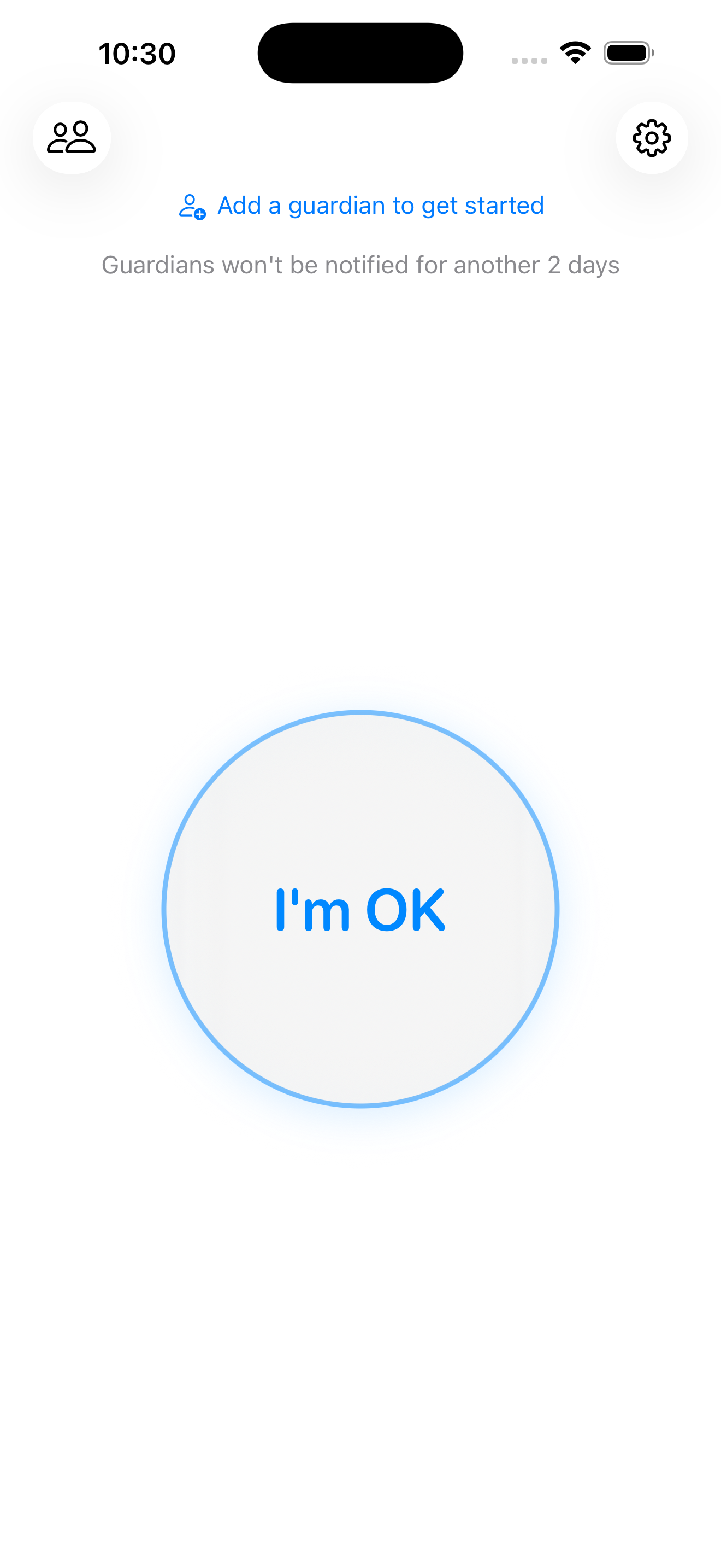 DayTap I'm OK button
